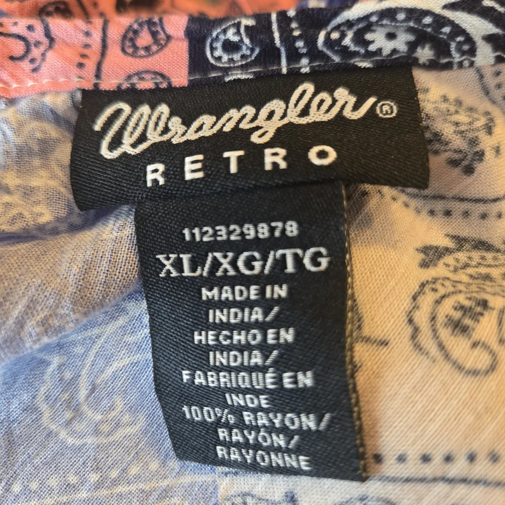 Wrangler Retro Multicolor Paisley Patchwork Halter Ruffle Dress XL (6608) - Picture 4 of 6